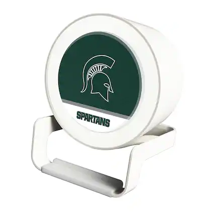 Front. Keyscaper - Michigan State Spartans Night Light Wireless Charger And Bluetooth Speaker - Multicolor.