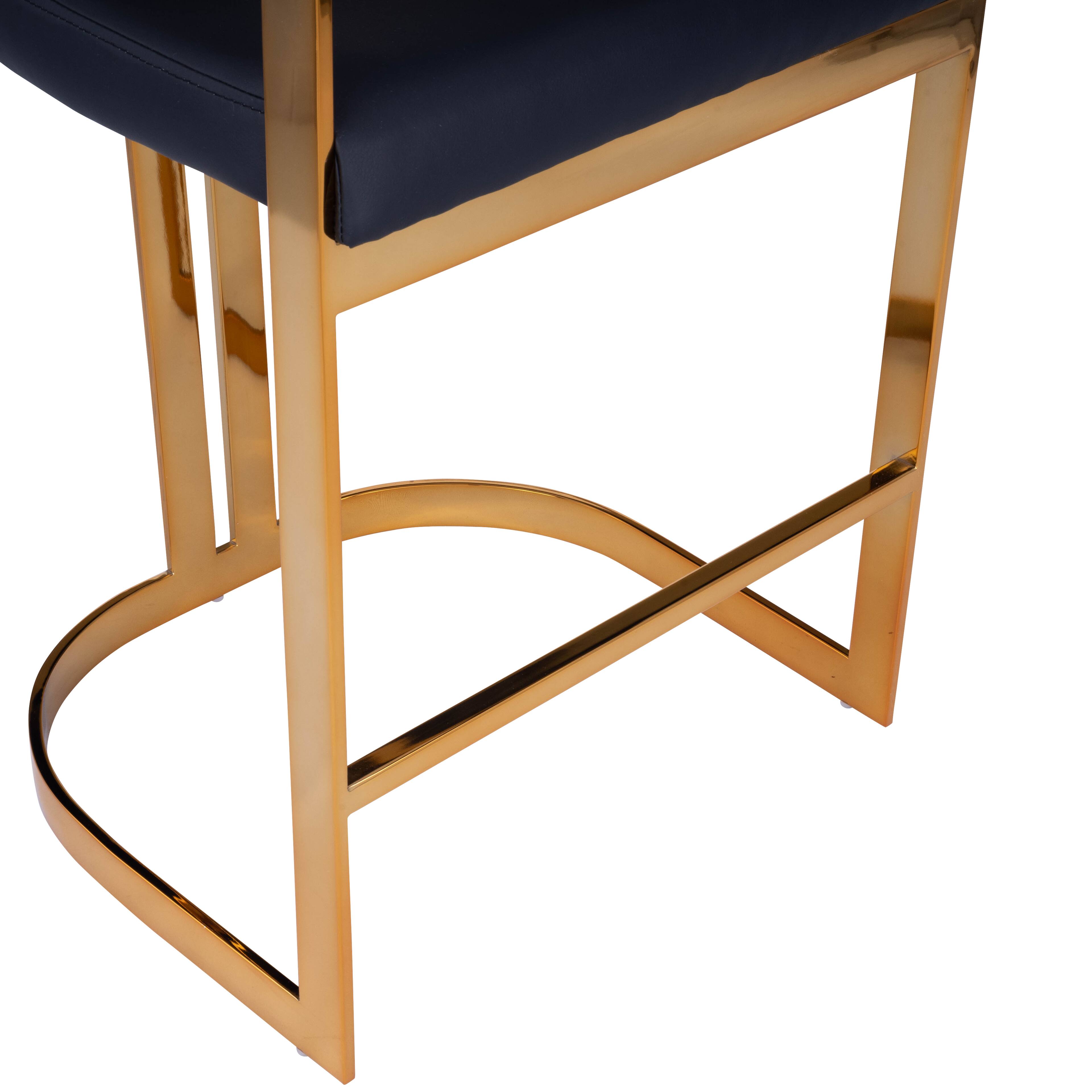 Alt View 4. Butler Specialty - Clarence & Faux Leather 25" Counter Stool - Gold.