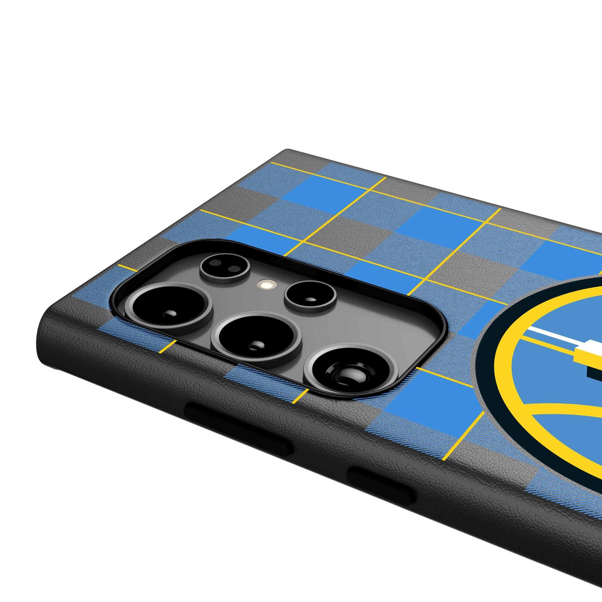 Alt View 3. Keyscaper - Chicago Sky Plaid Galaxy Magnetic Bump Case - S24 - Black.