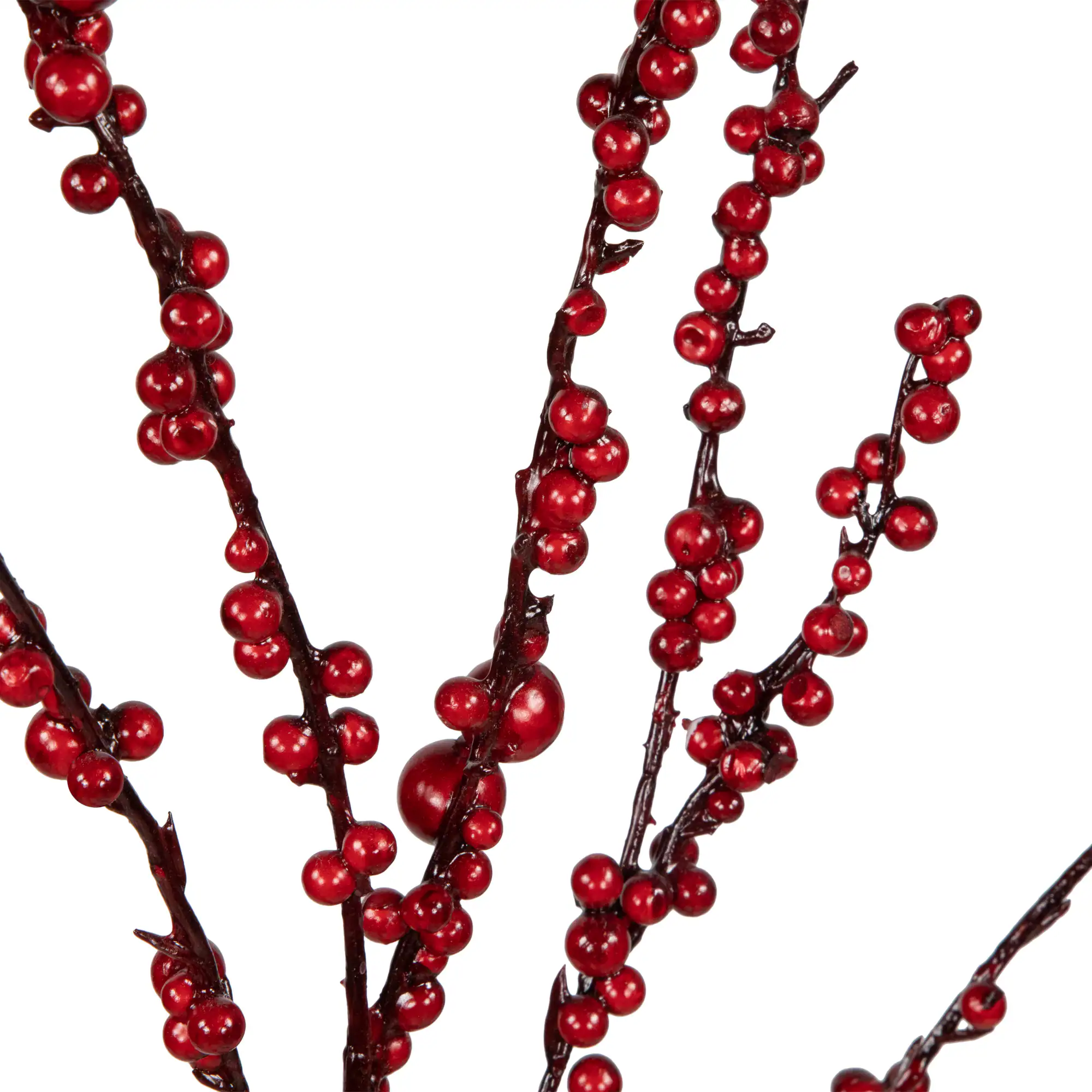 Alt View 3. Northlight - 50" Artificial Red Berry Christmas Twig Tree with Square Stand, Unlit - Red.