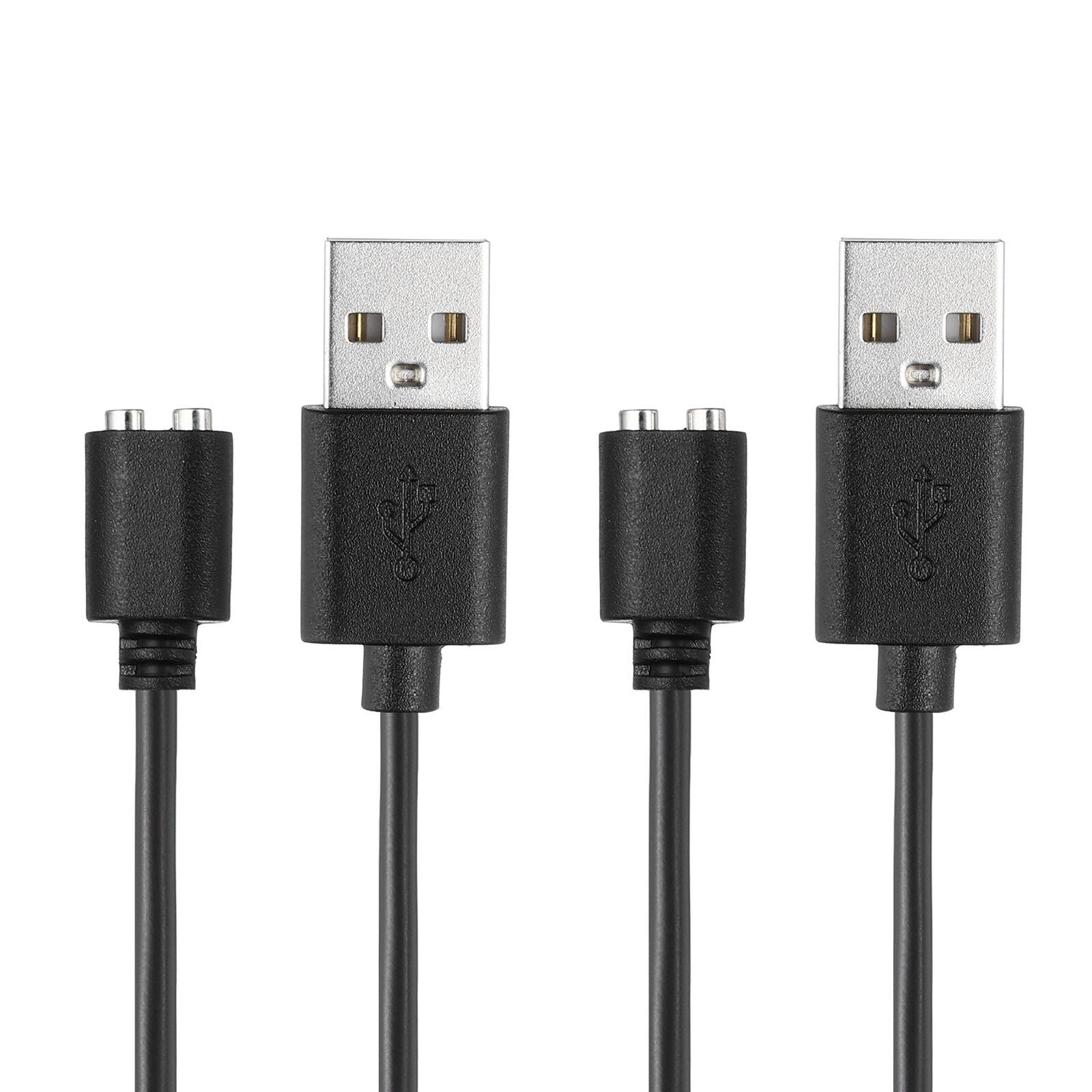 Front. Unique Bargains - Magnetic USB DC Charger Cable, 5mm, 2.6ft, USB, Smart Protect, Single Polarity, 2pcs - for Toys - Black.