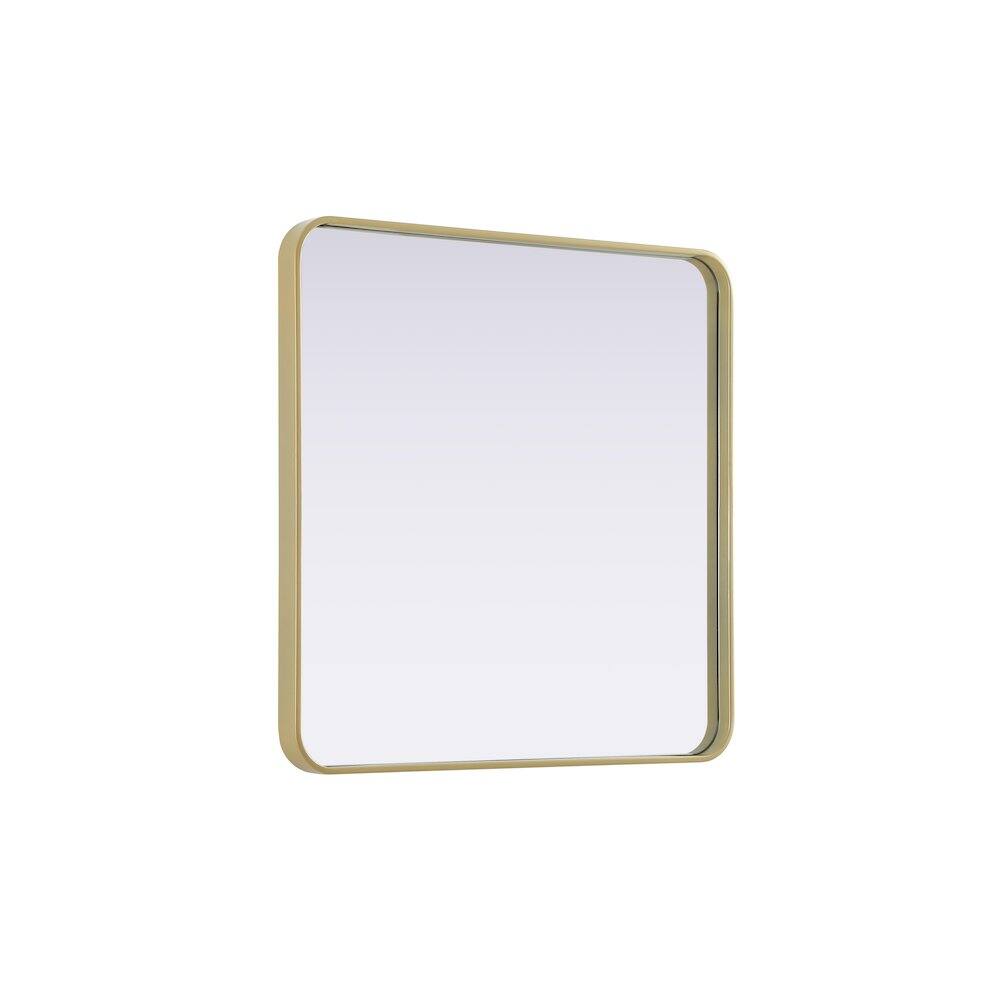 Alt View 1. Elegant Decor - Contour Metal Square Mirror 30x30 in Brass - Brass.