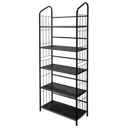 SlickBlue - Sturdy 5-Tier Bookcase Storage Rack for Living Room - Black