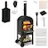 Front. Costway - Outdoor Pizza Oven Wood Fire Pizza Maker Grill w/ Pizza Stone & Waterproof Cover - Black.