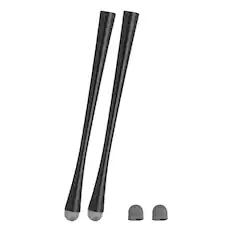 Front. Unique Bargains - 2pcs Slim Waist Stylus Pens 2 in 1 High Sensitivity Universal Pen Capacitive Stylus for Touch Screen Devices - Black.