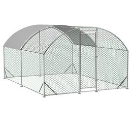 Mondawe - 10ft x 13ft Large Chicken Coop Metal Chicken Run with Waterproof and Anti-UV Cover