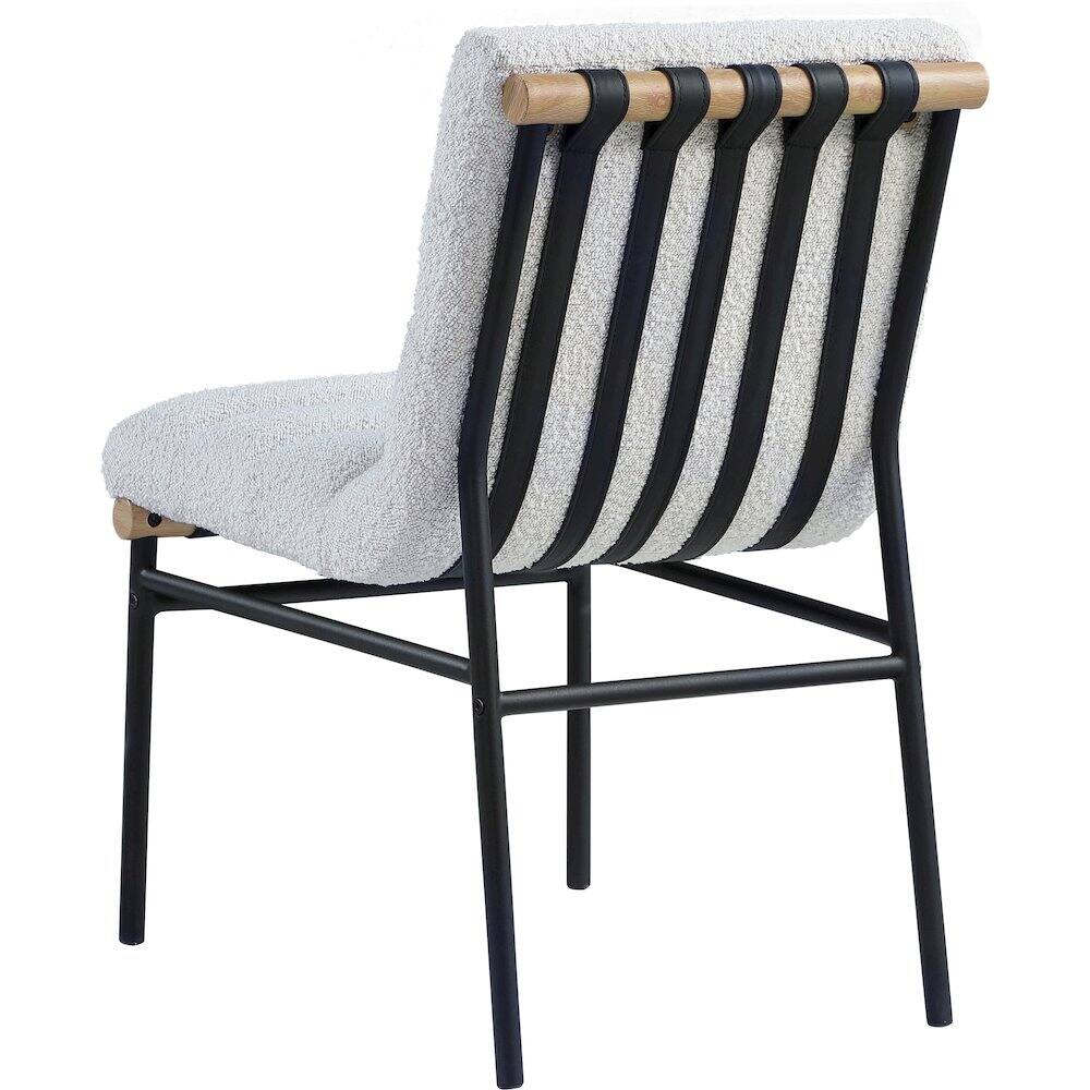 Alt View 2. Meridian Furniture - Burke Cream Boucle Fabric Dining Chair, Set of 2 - Beige.
