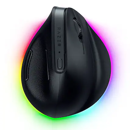 Front. Razer - Pro Click V2 Optical Gaming Mouse with Vertical 6-Button Ergonomic Design - Black.