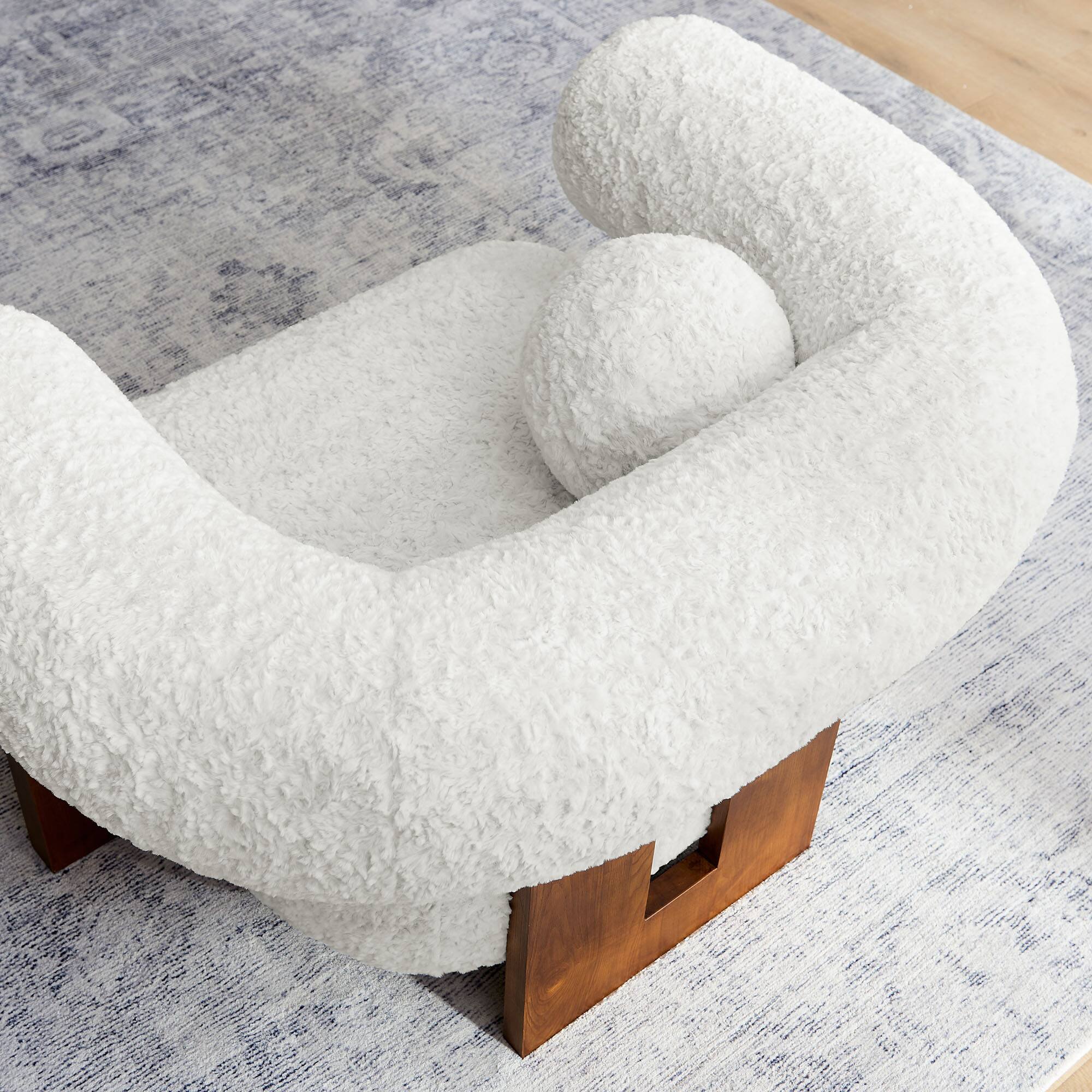 Alt View 1. Modway - Jace Faux Fur Fabric Accent Chair by Modway - Feather.