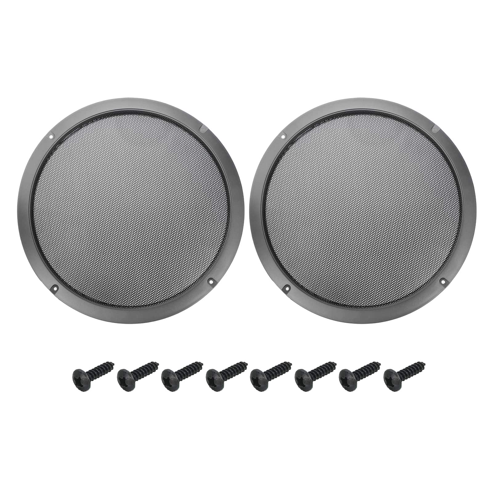 Unique Bargains - 2pcs Speaker Grill Mesh Metal Woofer Guard Protector ABS Frame with Screws for Home Audio Car Speaker - Black Iron Gray