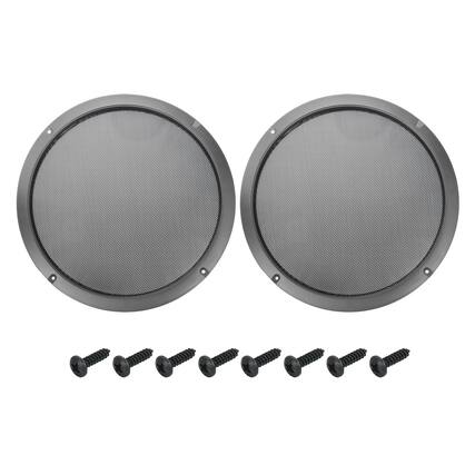 Front. Unique Bargains - 2pcs Speaker Grill Mesh Metal Woofer Guard Protector ABS Frame with Screws for Home Audio Car Speaker - Black Iron Gray.