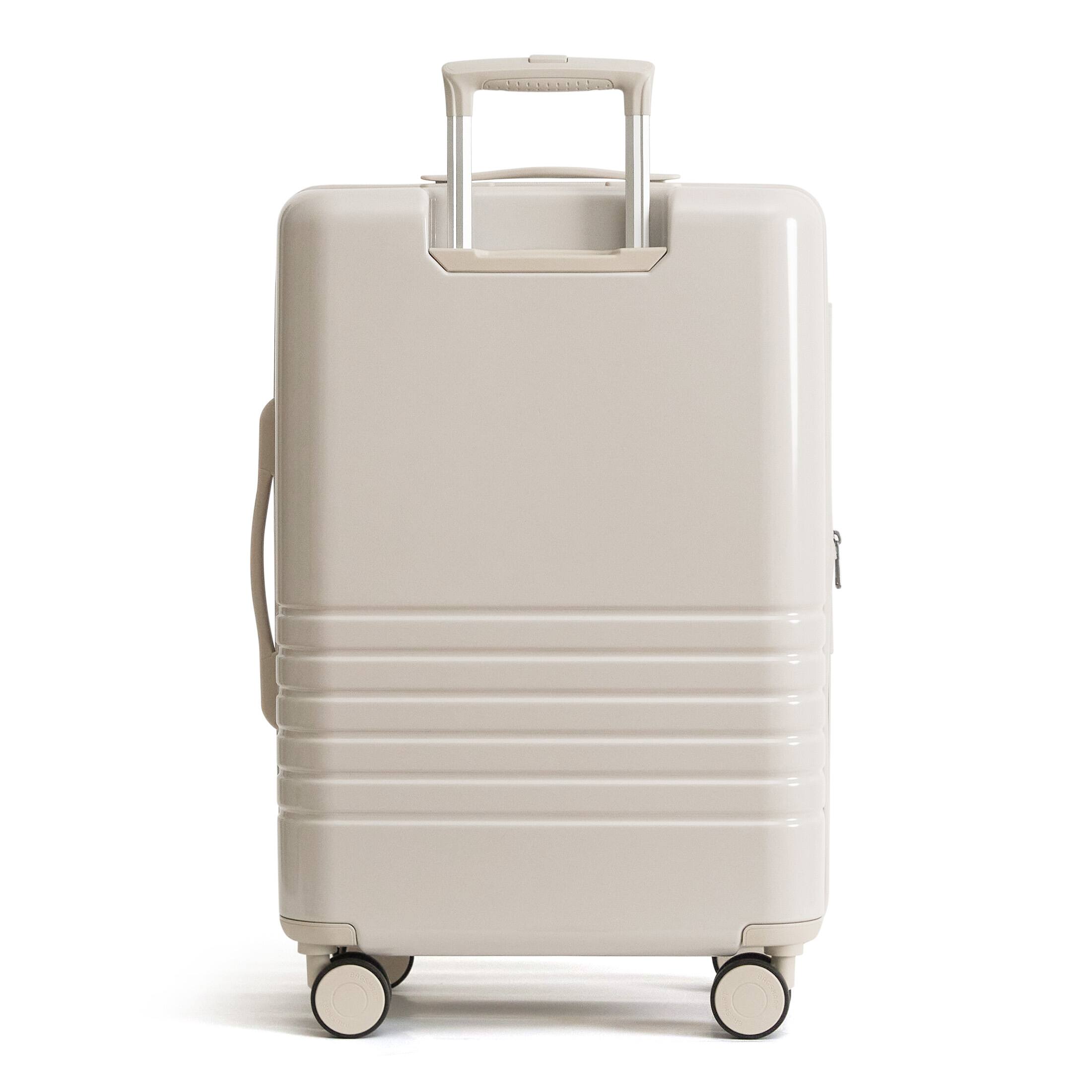 Angle. Bagsmart - Getaway 24" Check-in Checked Luggage, Side-Opening Hardside Suitcase with Built-in Scale & Double Spinner Wheels - White.