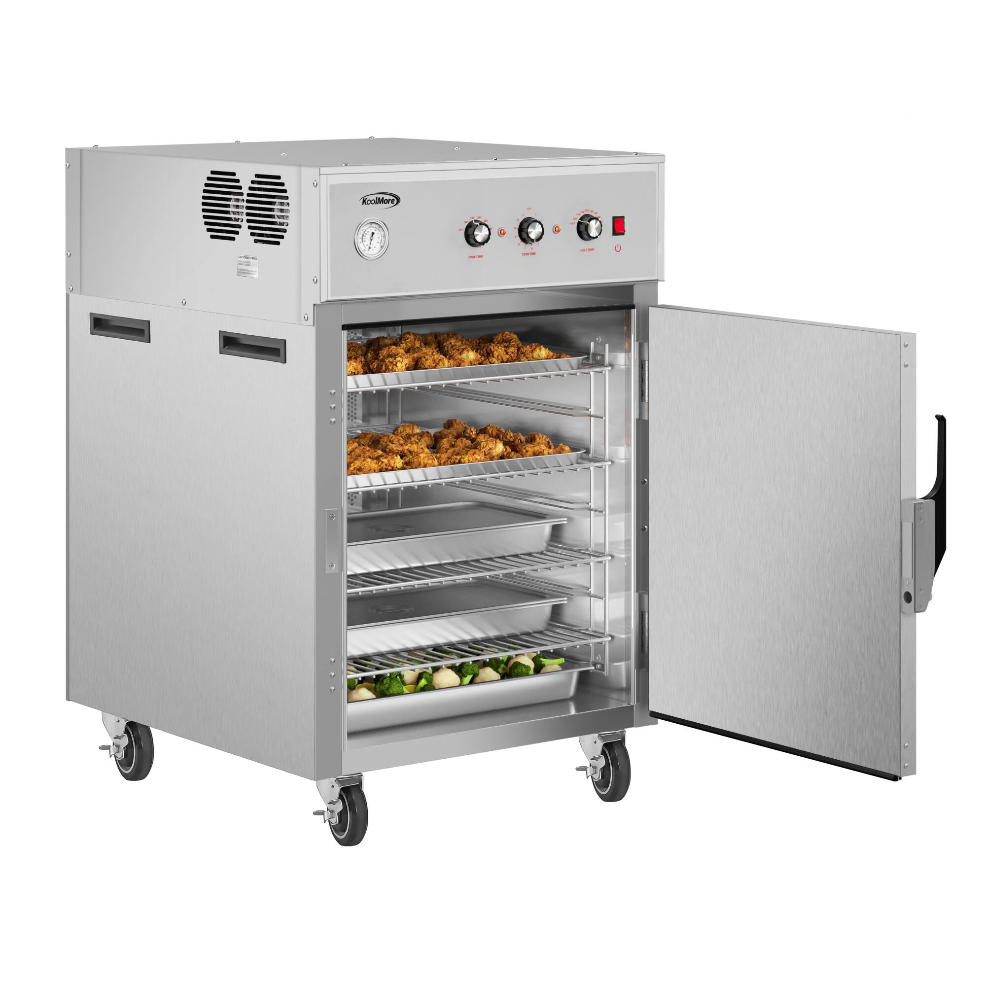 Back. Koolmore - 4-Pan Half-Size Commercial Cook And Hold Oven 3,000W/240V in Stainless-Steel (KM-CCAH3-1D) - Silver.