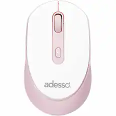 Front. Adesso - Adesso iMouse A30P Wireless Mouse with AI CoPilot Shortcut Button (Pink) - Optical - Wireless - 30 ft - Radio Frequency - Pink.