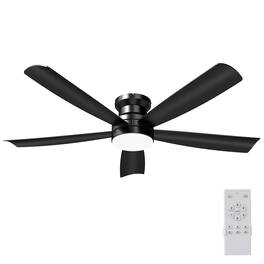 Costway - 52" Ceiling Fan with Lights and Remote Control & Quiet Reversible Motor - Black