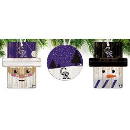 Fan Creations - Colorado Rockies 3-Pack Ornament Set - Multicolor