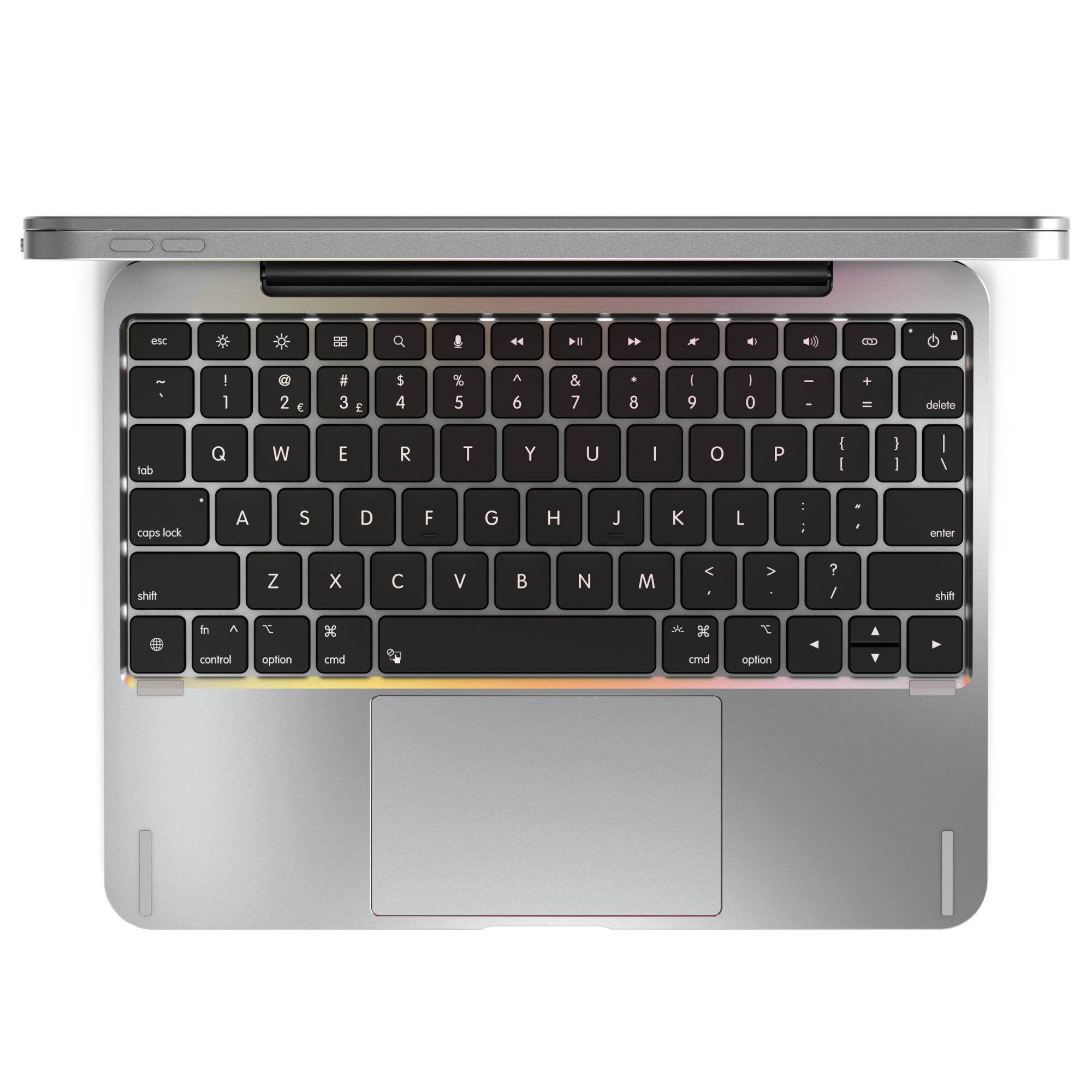 esc
X
! 1
@ 2 
# 3

$ 4
% 5
^ 6
& 7
* 8
( 9
) 0
- -
+ =
delete
tab
Q
W
E
R
T
Y
U
I
O
P
| I
) I
caps lock
A
S
D
F
G
H
J

L
: /
- -
enter
shift
Z
X

V
B
N
M
? /
shift
cmd
option
cmd
option