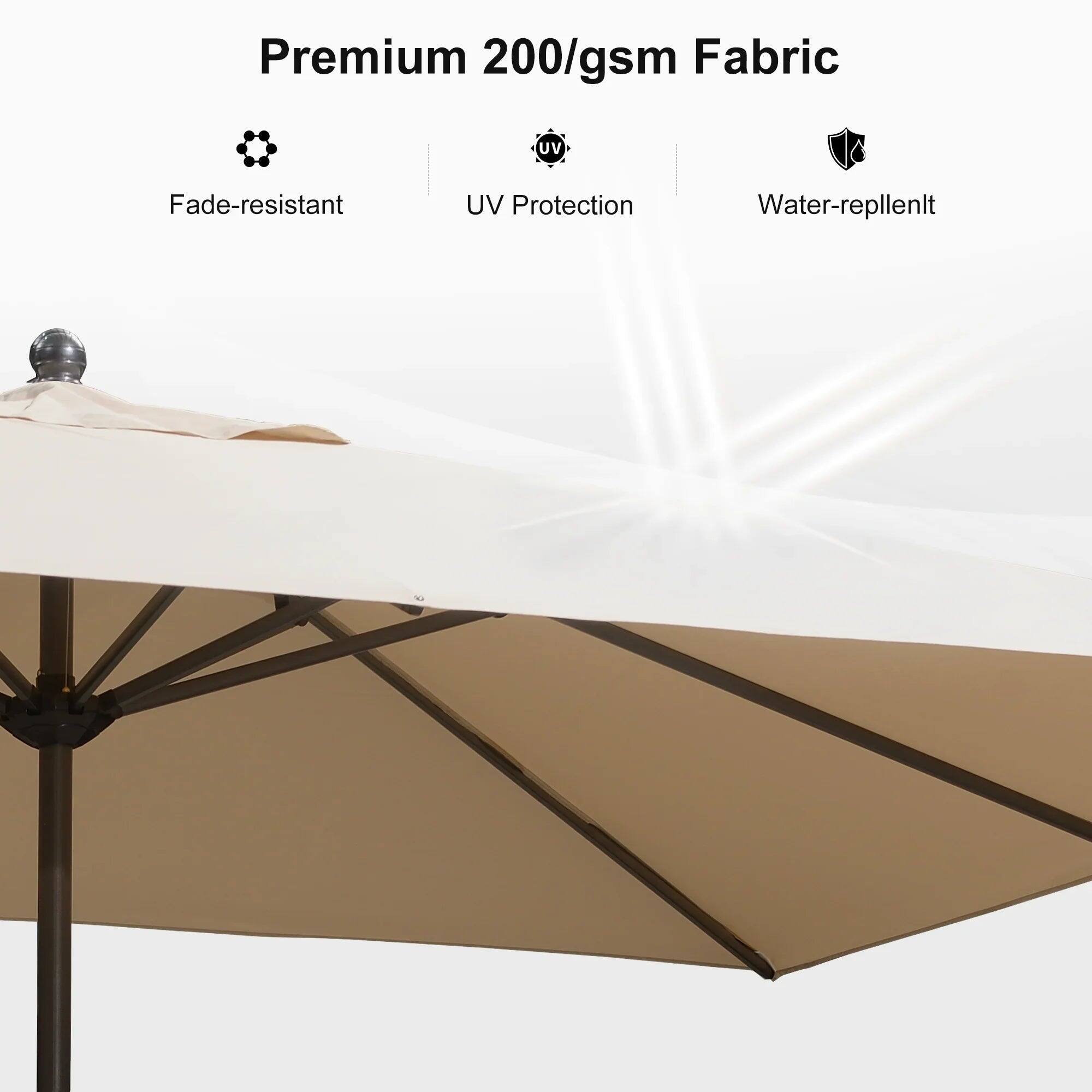 Premium 200/gsm Fabric

- Fade-resistant
- UV Protection
- Water-repellent