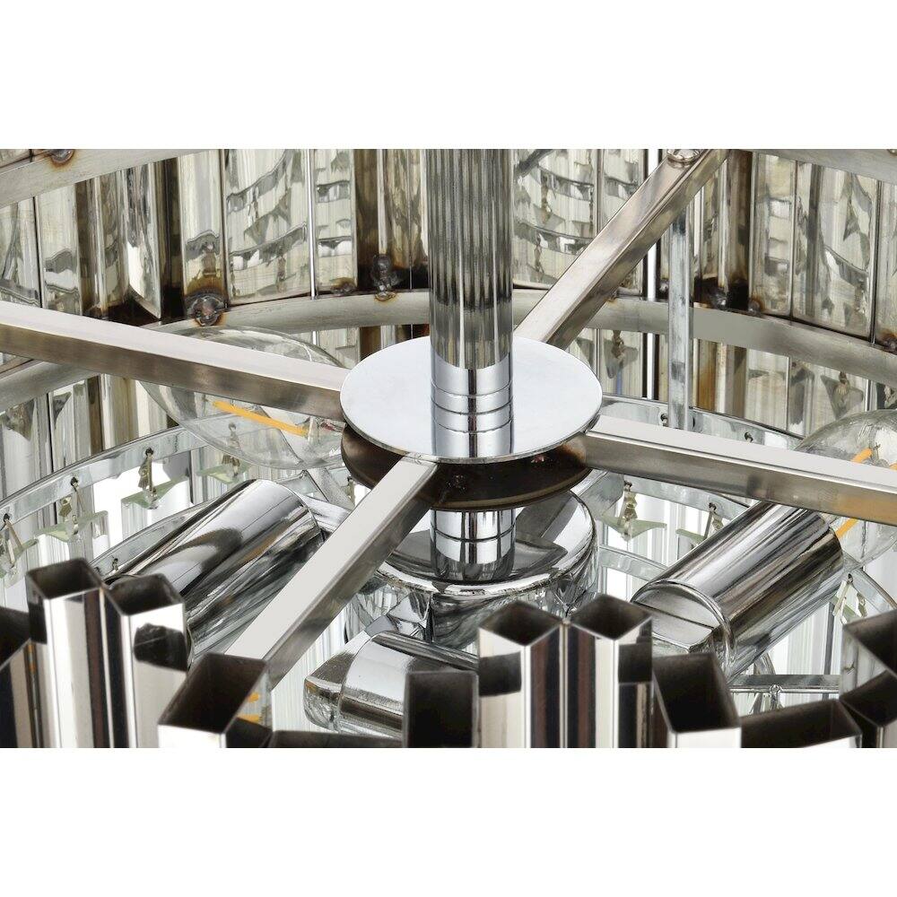 Alt View 2. Elegant Lighting - Willow 16 Inch Flush Mount Ceiling Light In Chrome - Chrome And Clear.