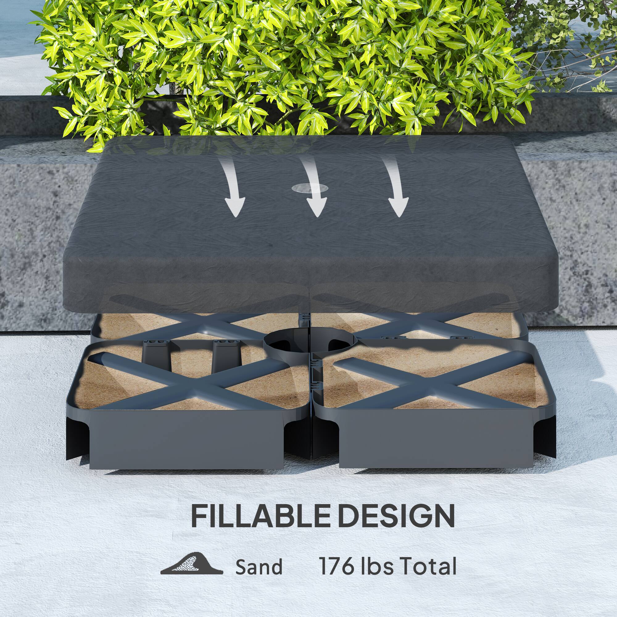 FILLABLE DESIGN  
Sand  
176 lbs Total