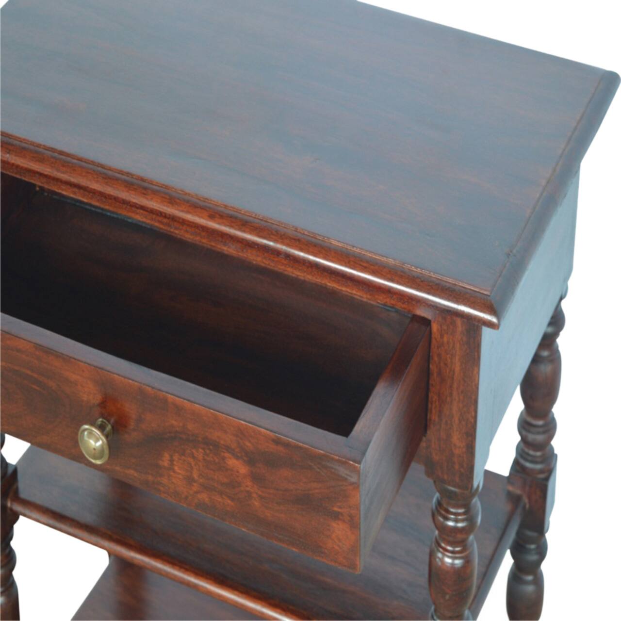 Alt View 2. Artisan Furniture - Turned Occasional Table - Brown.