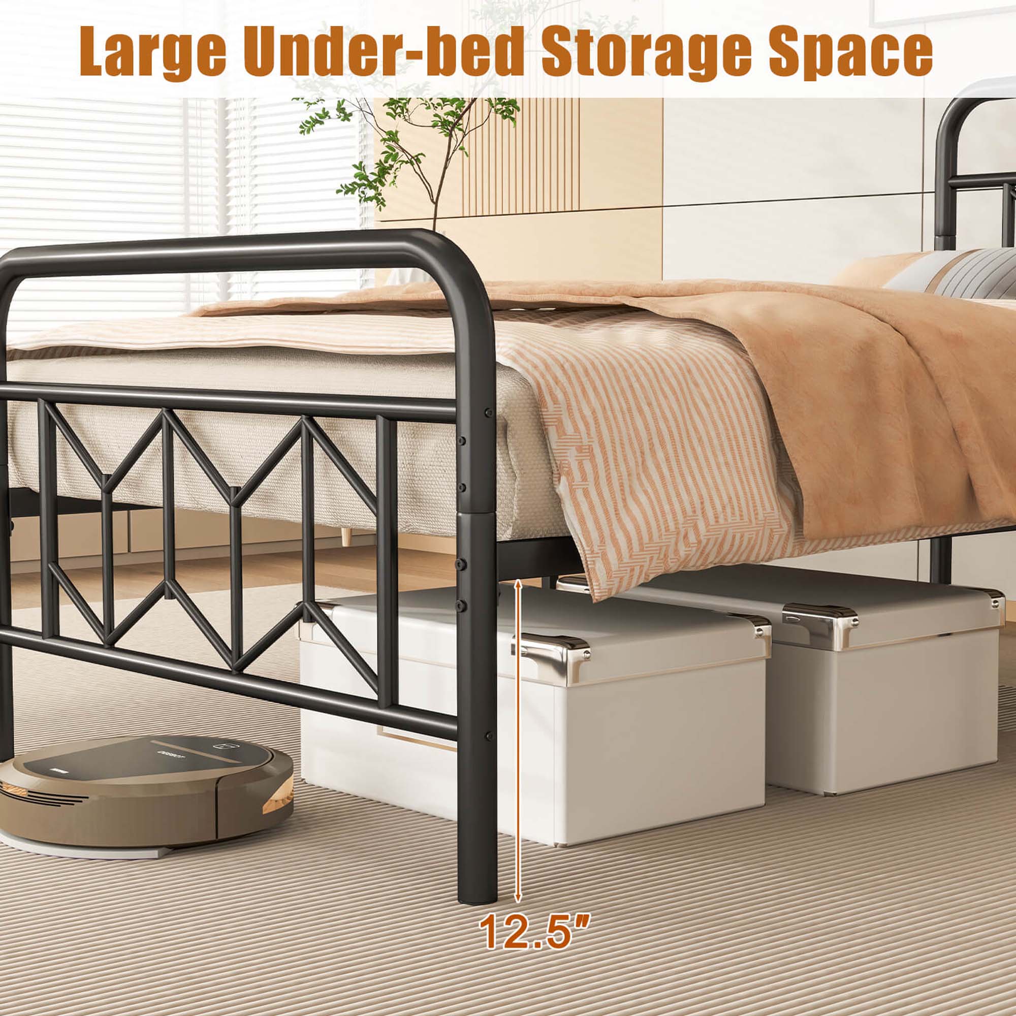 Large Under-bed Storage Space 12.5"