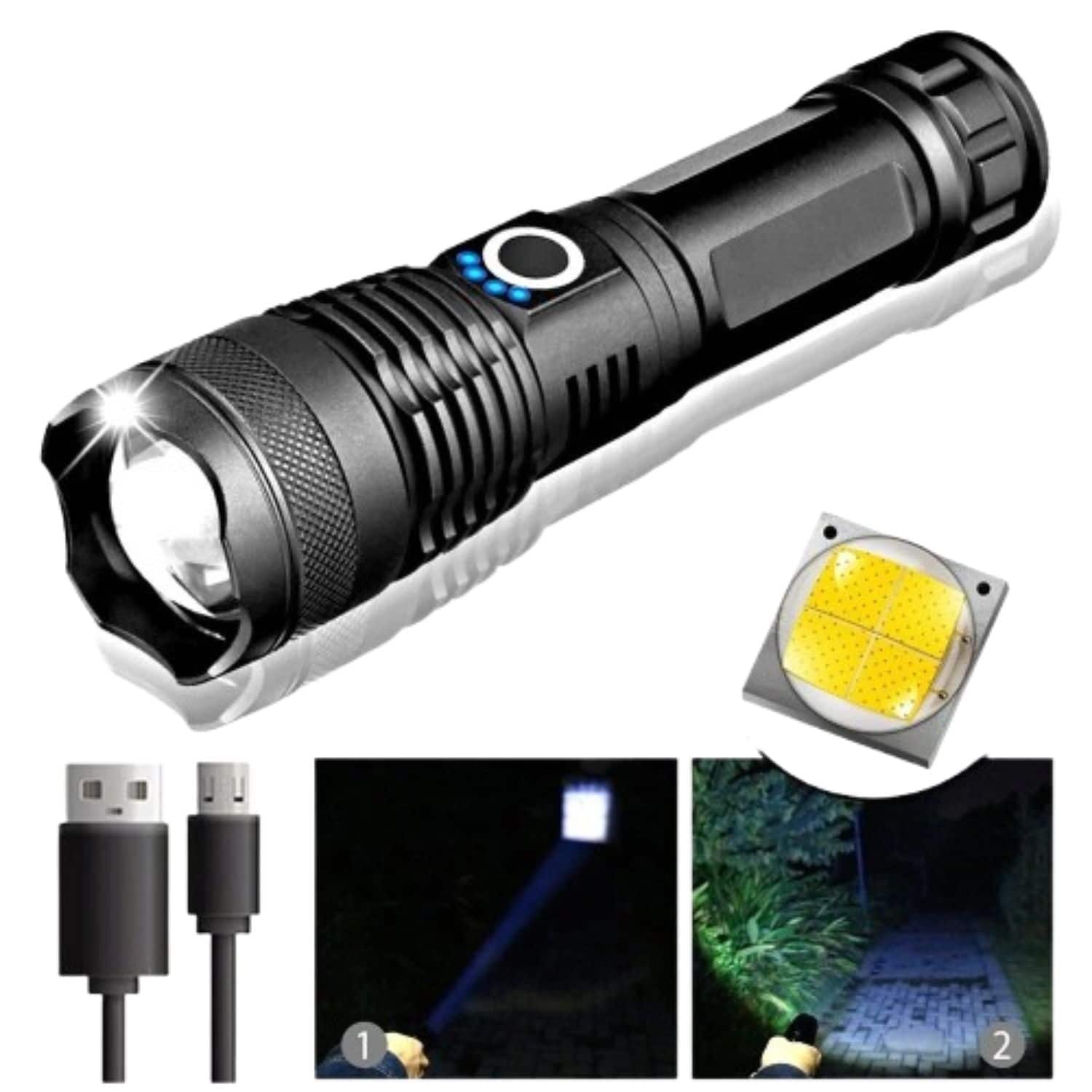 Cluzine - Super Bright LED Tactical Flashlight – Rechargeable