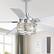 Front. Breezary - 52-Inch Indoor Ceiling Fan with Light Kit, 5 Plywood Dual-Finish Blades, DC Motor, 5/10'' Downrods, Remote, Glass Shade - Chrome with Silver & Woodgrain Blades.