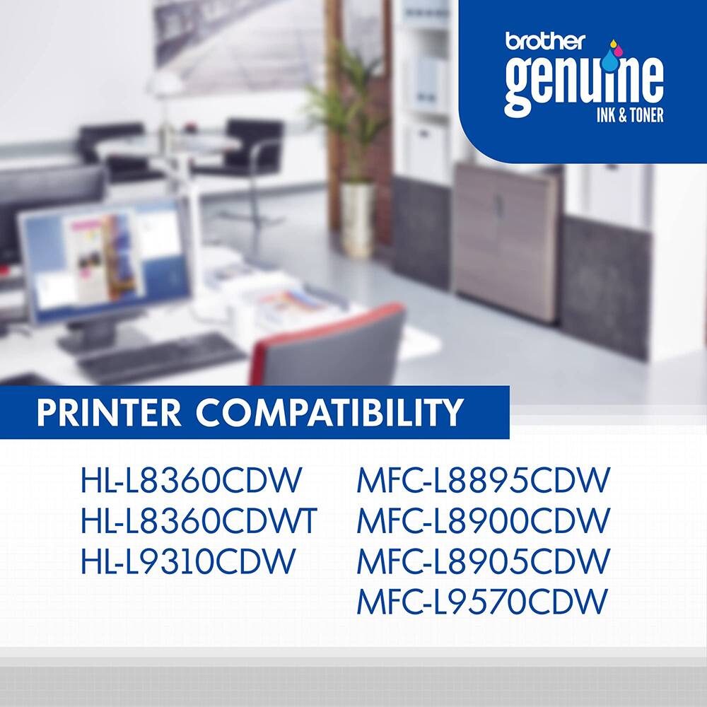 brother genuine INK & TONER

PRINTER COMPATIBILITY

HL-L8360CDW  
HL-L8360CDWT  
HL-L9310CDW  

MFC-L8895CDW  
MFC-L8900CDW  
MFC-L8905CDW  
MFC-L9570CDW