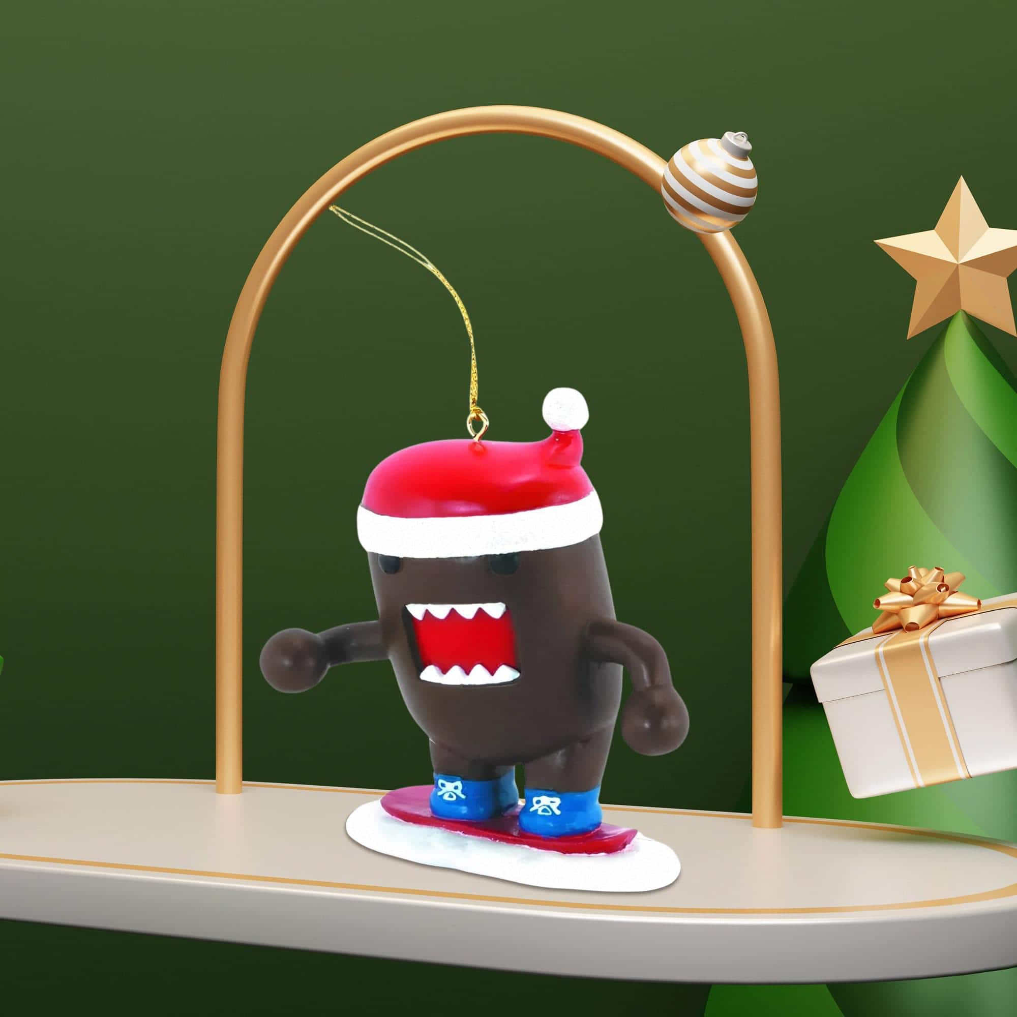 Dark Horse Comics Domo Holiday Ornament: Snowboarding Domo Red