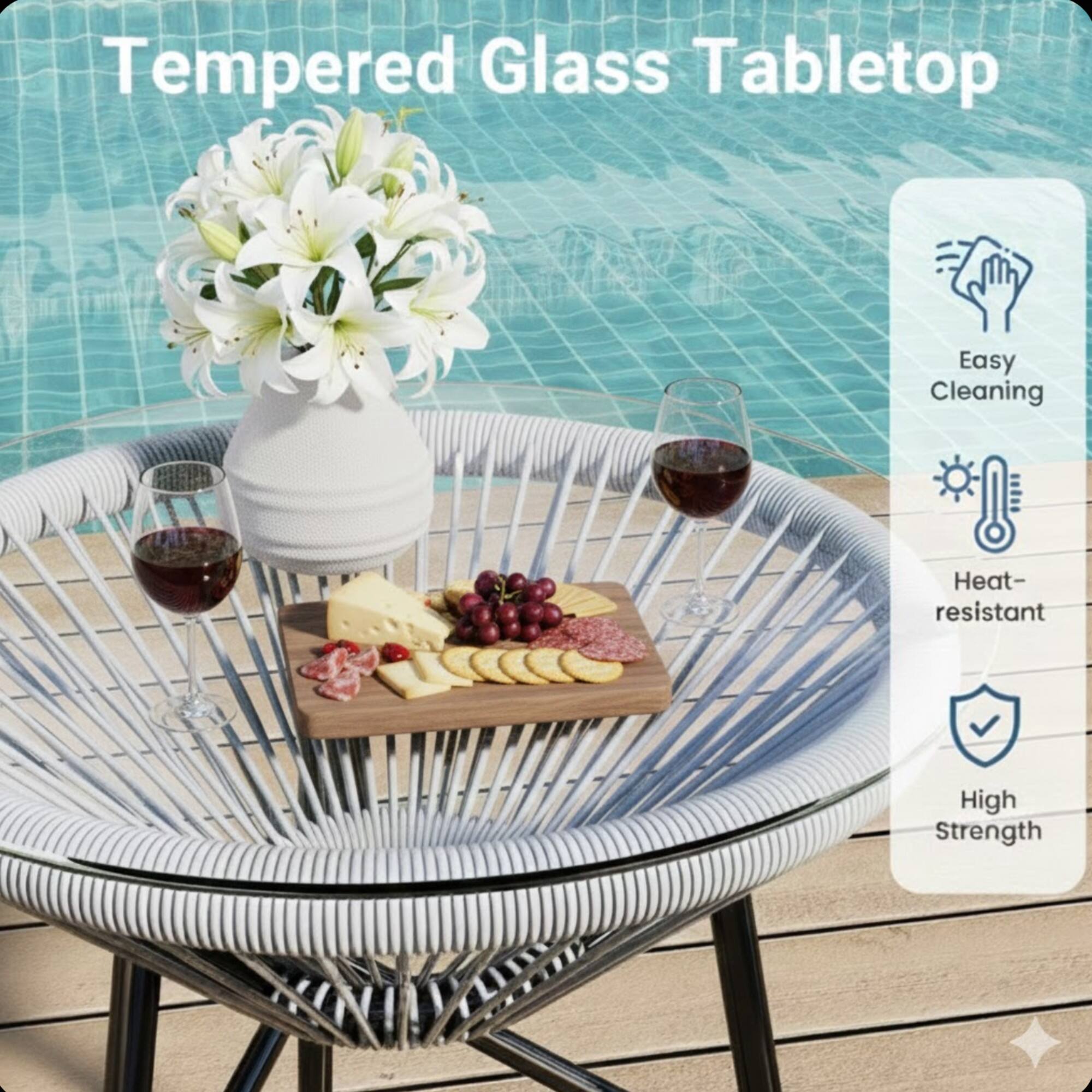Tempered Glass Tabletop

- Easy Cleaning
- Heat-resistant
- High Strength