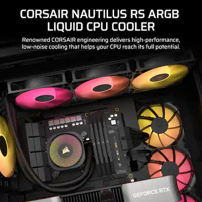 CORSAIR NAUTILUS 360 ARGB Liquid CPU Cooler with RS120 ARGB Fans CORSAIR NAUTILUS 360 ARGB Liquid CPU Cooler with RS120 ARGB Fans