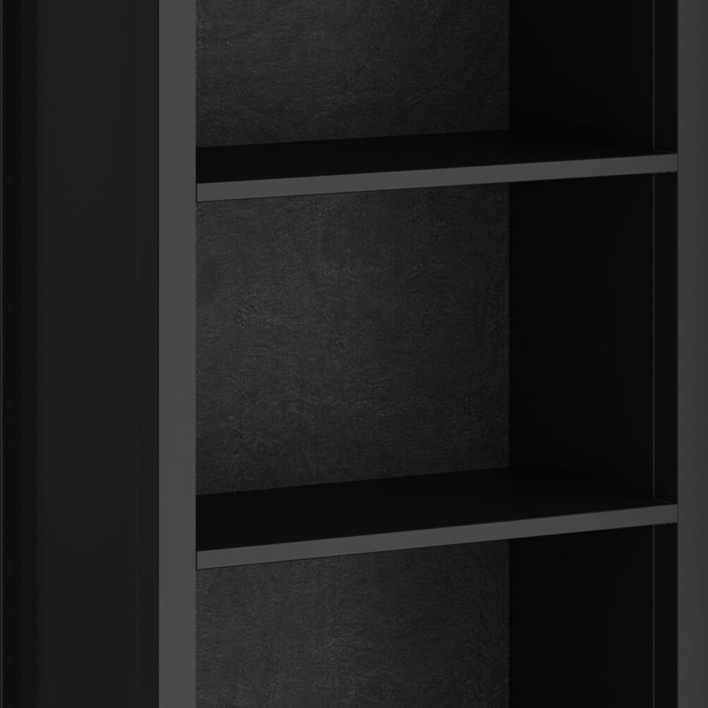 Alt View 4. Simpli Home - Artisan SOLID WOOD 72 inch x 26 inch Contemporary 5 Shelf Bookcase in Black - Black.