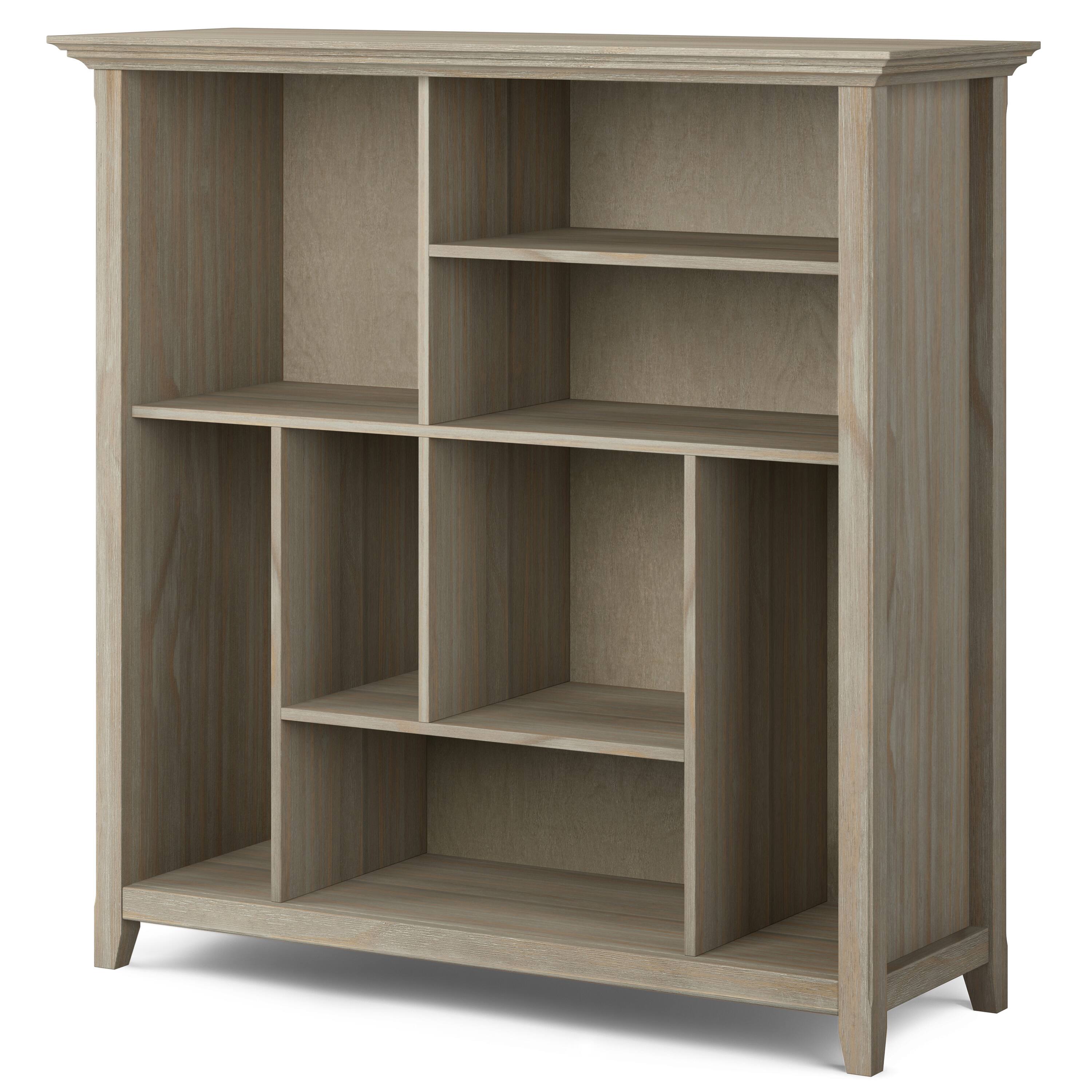 Angle. Simpli Home - Amherst Multi Cube Bookcase and Storage Unit - Distressed Grey.