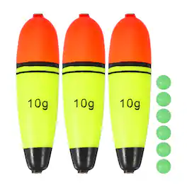Unique Bargains - Fishing Slip Bobbers, EVA Foam Slip Floats with Beads, 0.4 oz Floatage & 3pcs - Fits Perch/Carp/Bass, Salt/Freshwater - Red, Yellow