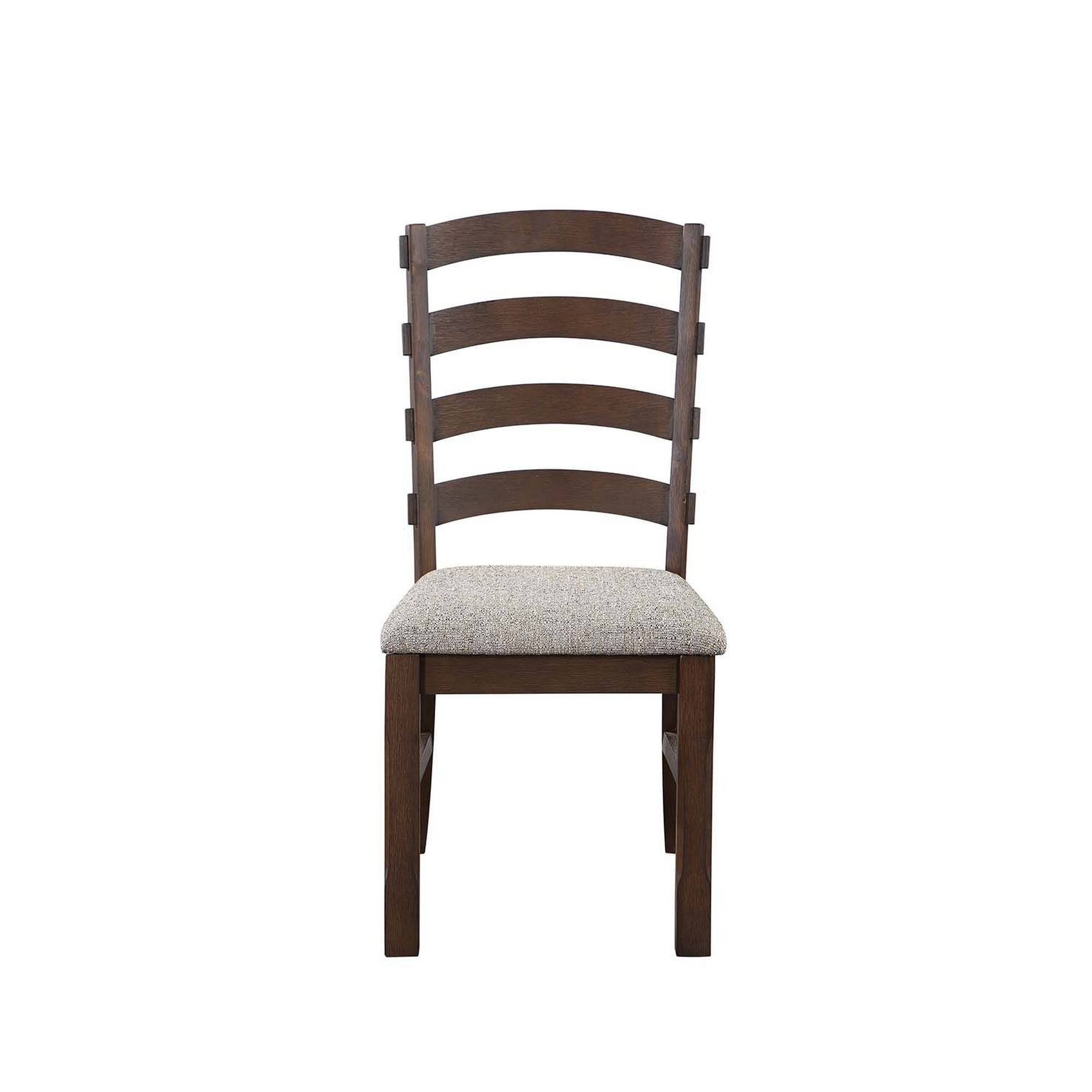 Alt View 1. Manhattan Lane - 19 Inch Solid Wood Dining Chair, Curved Ladderback, Set of 2 - Brown , Gray.
