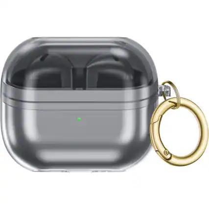 Front. SaharaCase - Venture Series Transparent Case for Samsung Galaxy Buds3, Buds3 Pro and Buds3 FE - Clear.