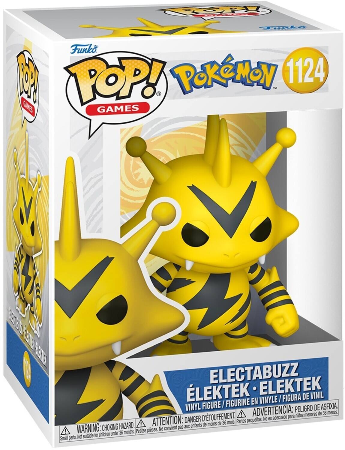 TOP! Pop! Tunke Funko 1 POP! Pokémon 1124 TM Games 22000 1 EN Electabuzz LekteK Elektek Vinyl Figure Peligro De Asfixia. D'Touffement. Advertencia: Para Niños Menores De 36 Meses. Danger No Es Adecuado Attention: De 36 Mois Partes Pequeñas. Hazard. Enfants De Moins De 36 Mois. Petites Pieces. Not Suitable For Children Under 36 Months. Small Parts.