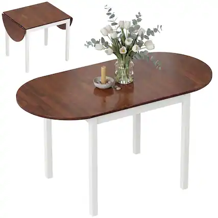 Front. Homcom - Wood Kitchen Table - Brown.