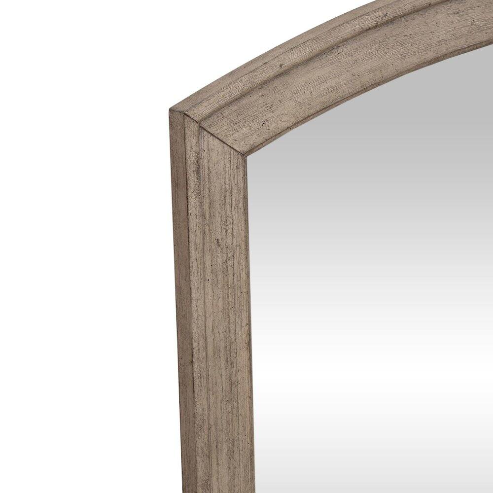 Alt View 3. Liberty Furniture Industries - Arched Mirror with Dresser Mount 41" x 40"- Burnished Beige Oak Wood Frame - Burnished Beige.