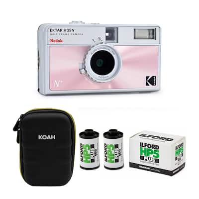 Kodak Ektar H35N 35mm Glazed Pink Half Frame Film Camera Bundle Kodak Ektar H35N 35mm Glazed Pink Half Frame Film Camera Bundle