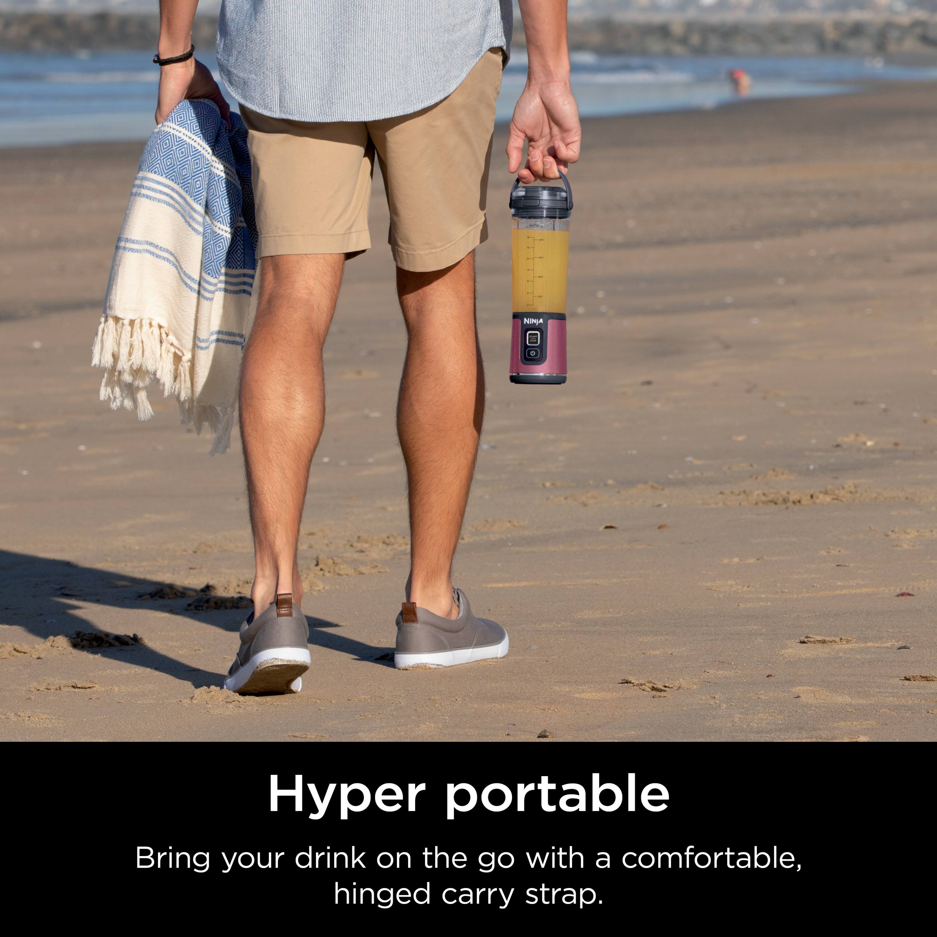 NINA Hyper portable Bring your drink on the go with a comfortable, hinged carry strap.