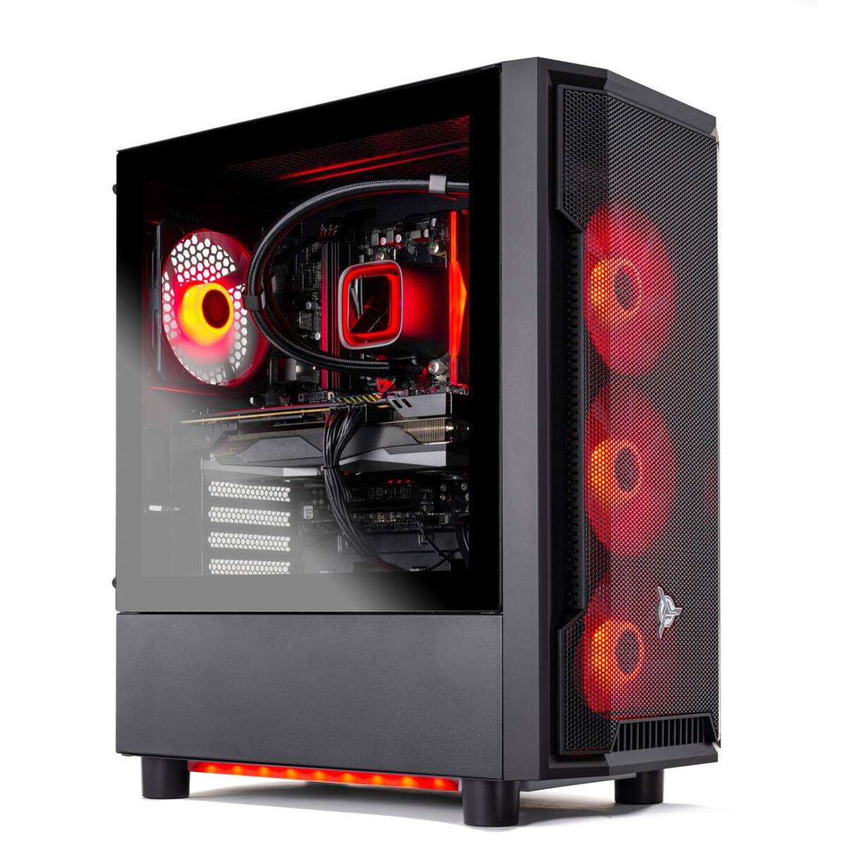 Left. Skytech Gaming - Skytech SHADOW4 - AMD Ryzen 7 7700X, 9070XT, 16GB 6000 MHz DDR5 RAM, 850W GOLD A3 PSU - Black.