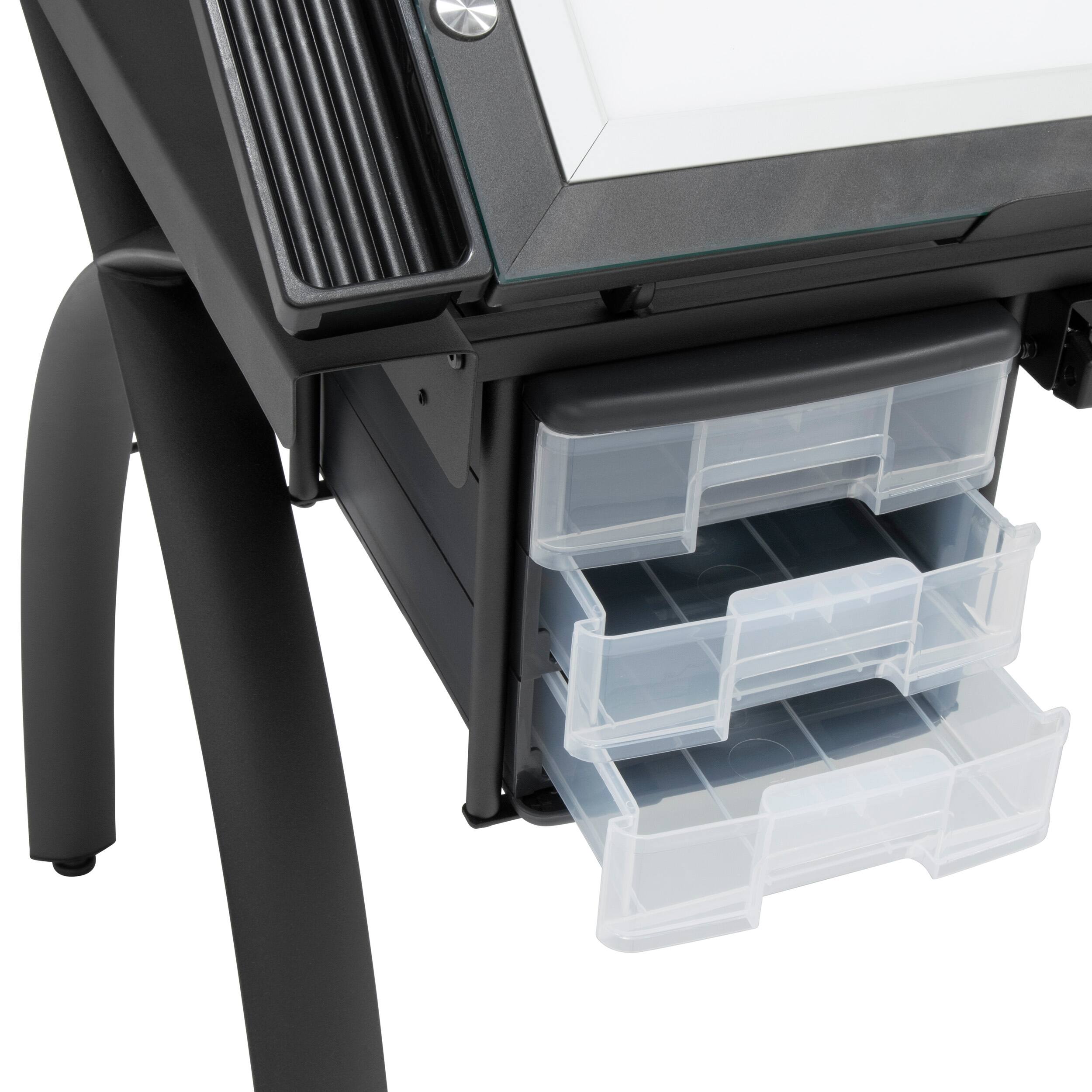 Alt View 16. Studio Designs - Futura Light Table for Artists and Drawing - Black / Clear Glass.