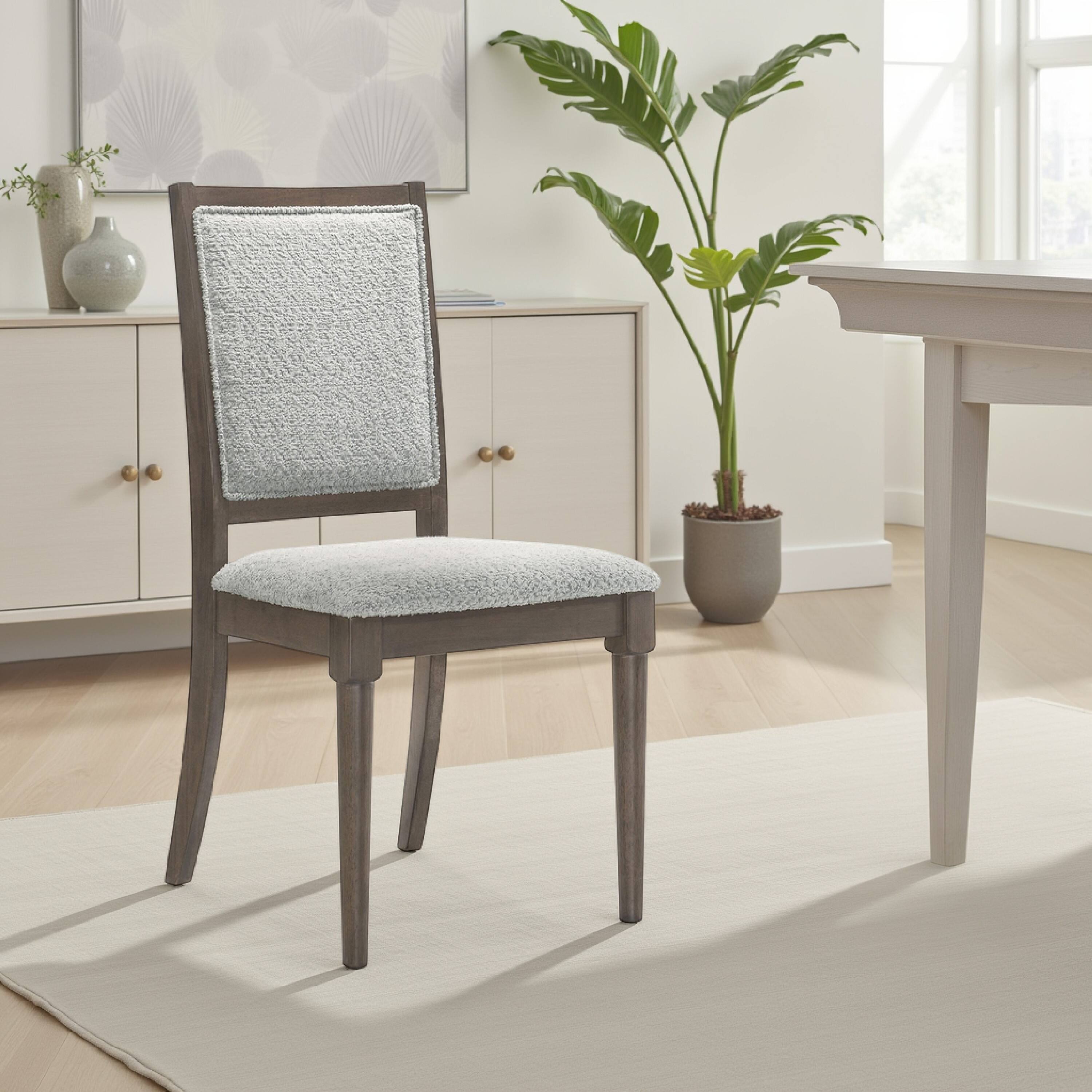 Alt View 5. Manhattan Lane - Nolan Dining Chair Set of 2, Gray Fabric, Dark Brown Hardwood Frame - Brown, Gray.