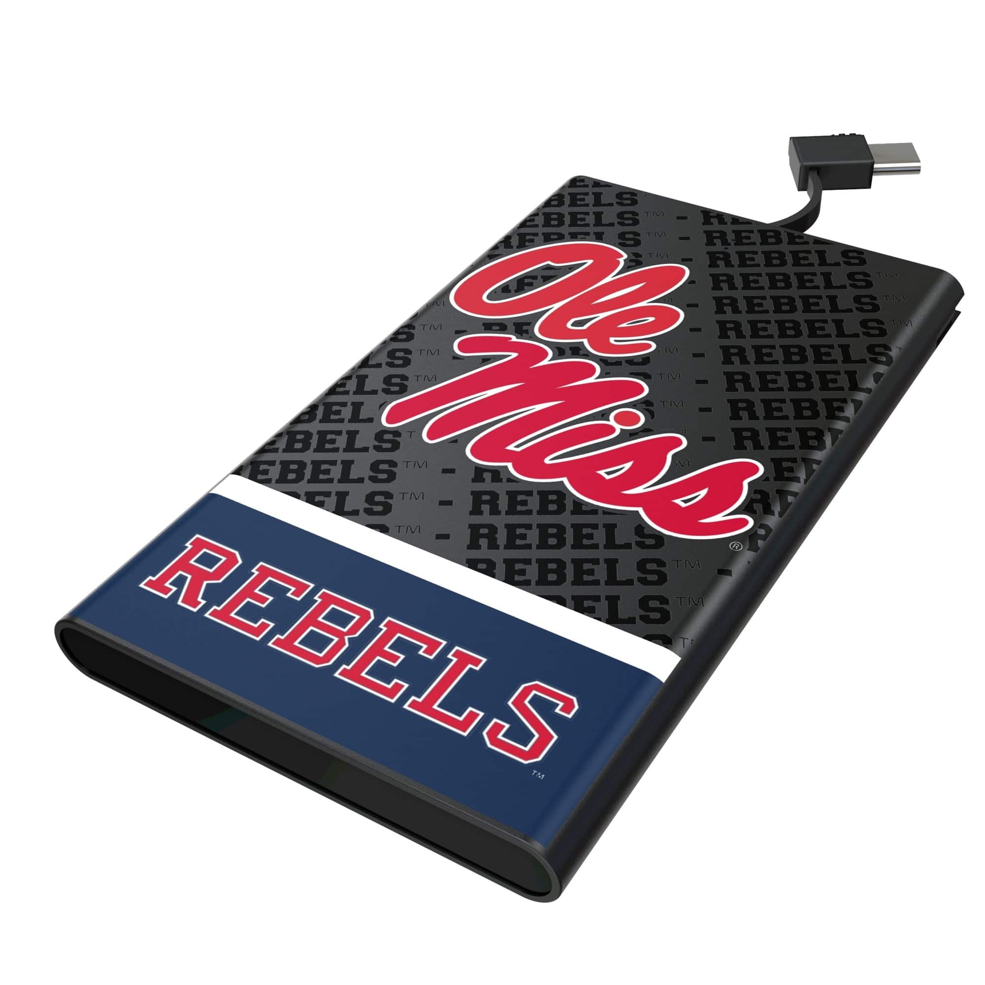 Photos - Power bank Flat Keyscaper - Ole Miss Rebels Endzone Plus 5000mAh  Powerbank - Black 204063978 