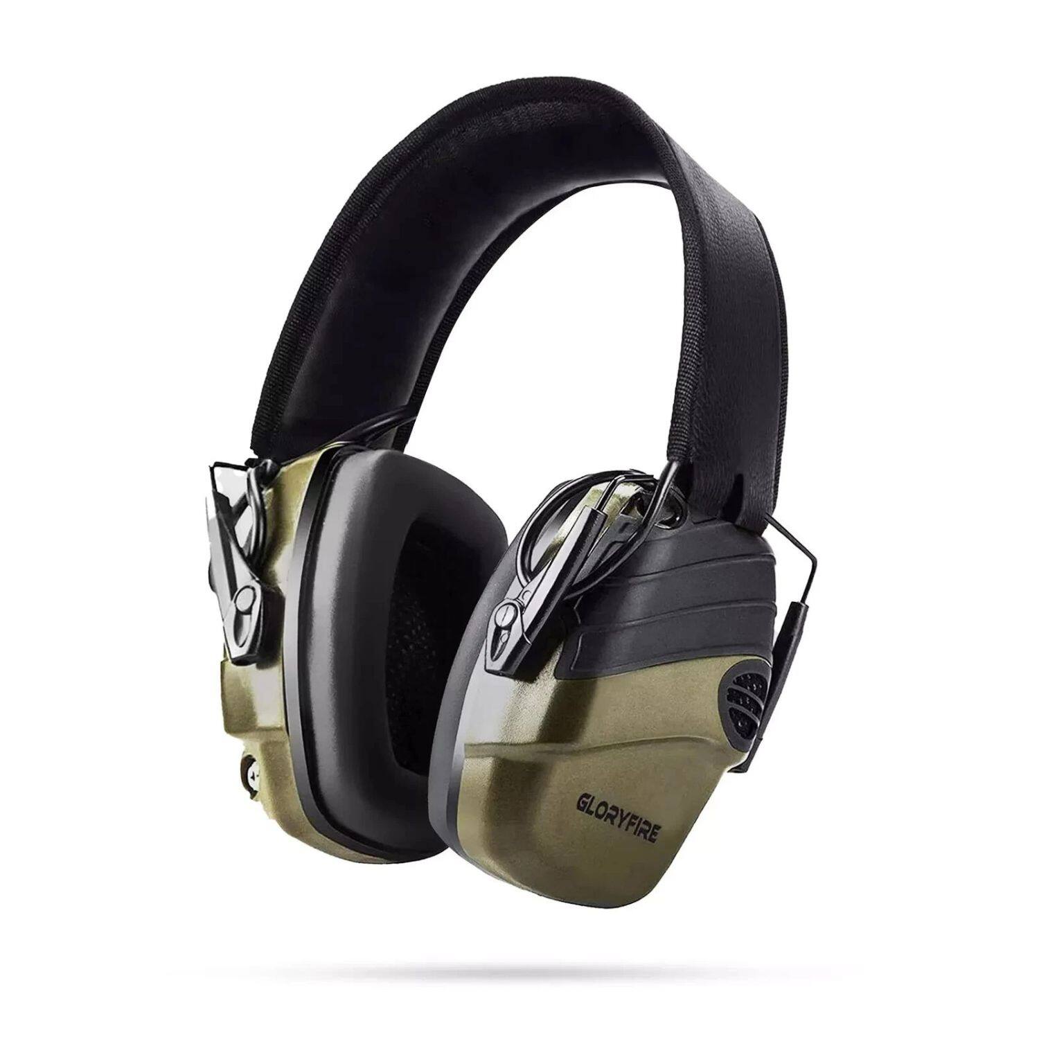 Angle. Stock Preferred - Electronic Shooting Ear Protection Muffs - Green.