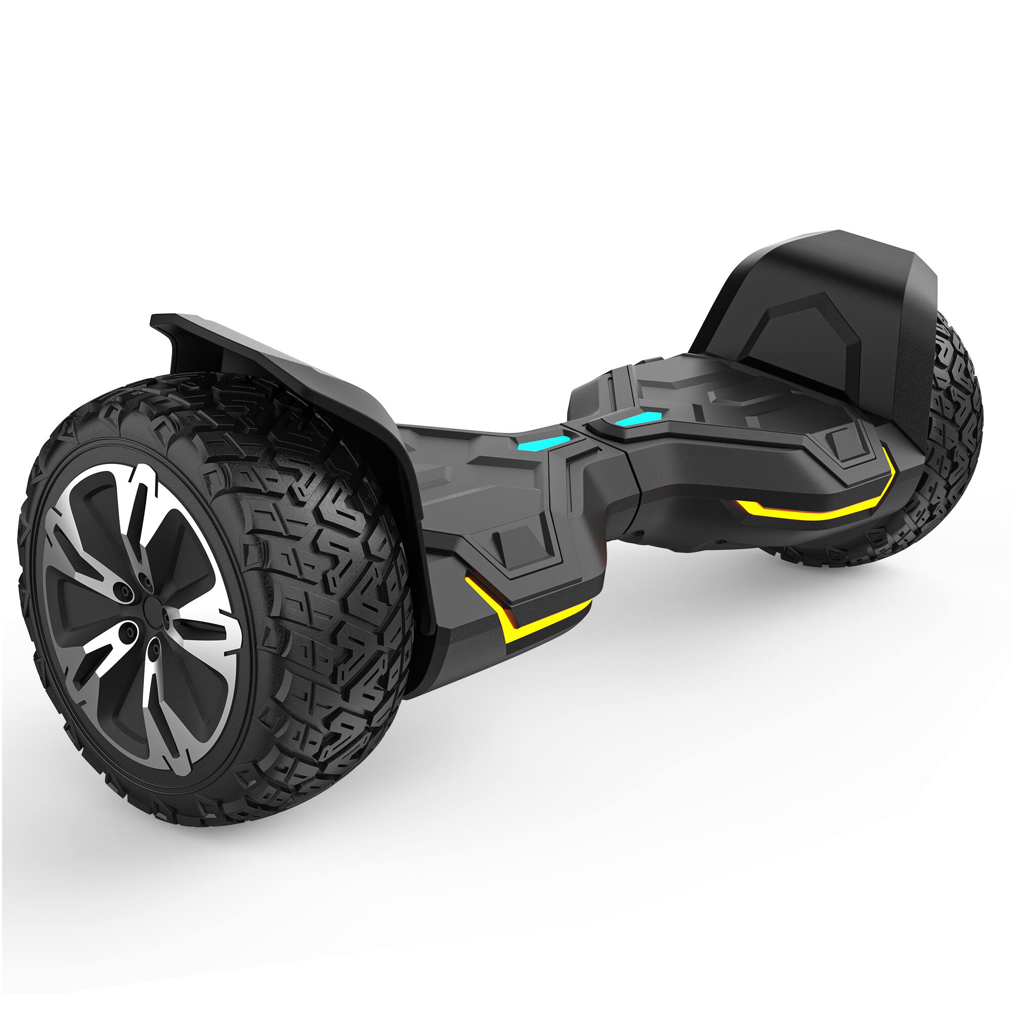 Front. MIHOVER - 8.5" All-Terrain Hoverboard for Kids & Adults, 350W×2 Dual Motors, UL2272, 10MPH, Bluetooth, LED Lights, 265LB - Black.