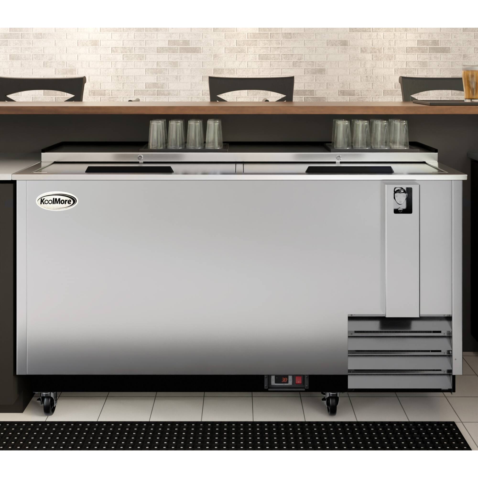 Back. Koolmore - 65 in. Commercial Bottle Cooler in Stainless-Steel with Built-In Opener, ETL Listed, 19 cu. ft. (KM-BOC65-SS) - Stainless steel.