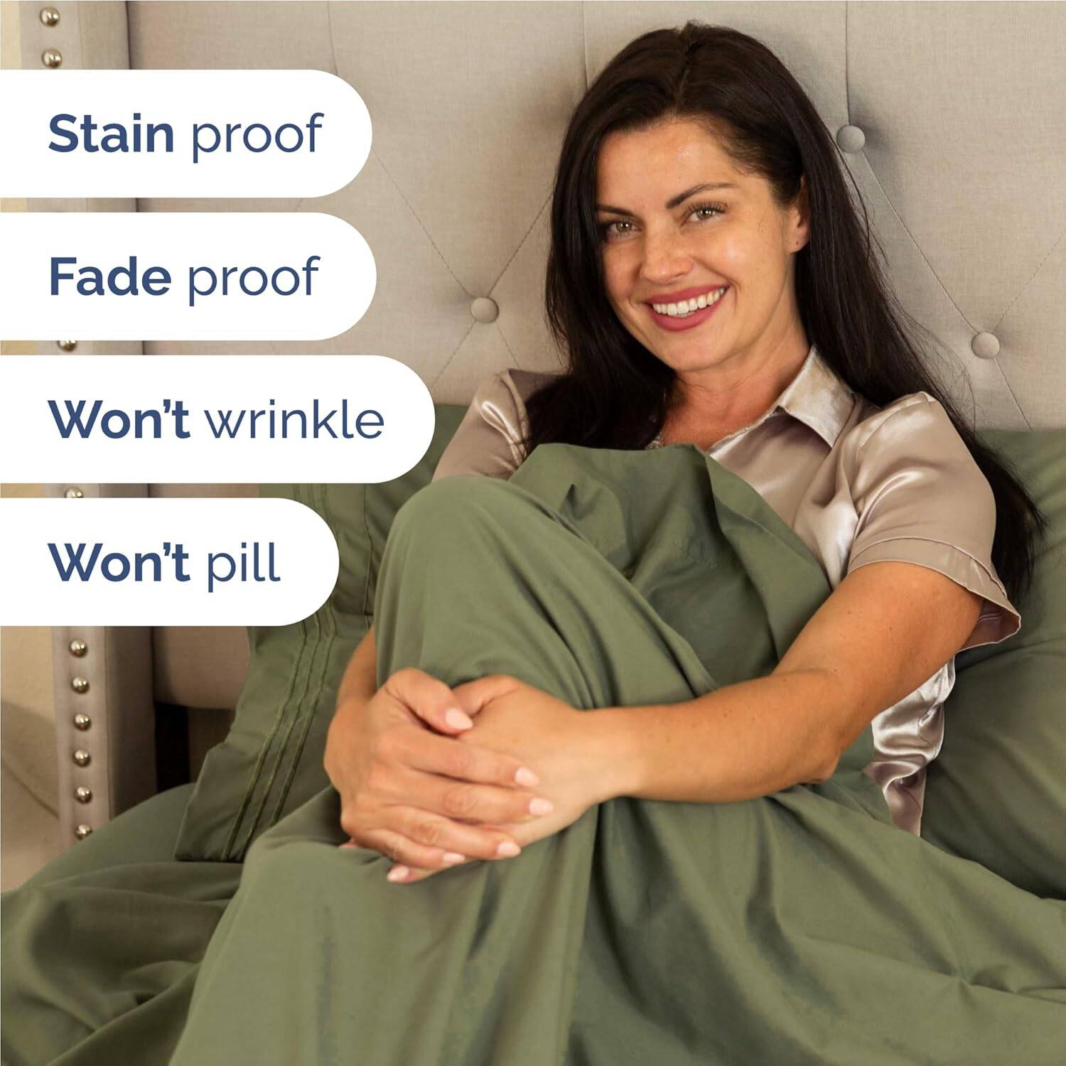 - Stain proof
- Fade proof
- Won't wrinkle
- Won't pill